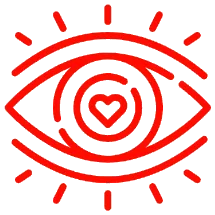 Icon: Auge mit Herz für mehr Sichtbarkeit