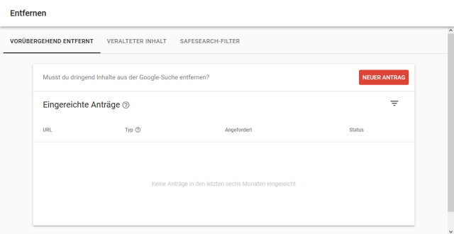 Webmaster Tools: Anträge Zum Entfernen Von URLs
